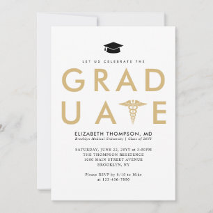 Modern Grad Medical School Doktor Studentfest Inbjudningar