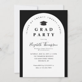 Modern GRAD PARTY Arch Student Cap Studenten Inbjudningar