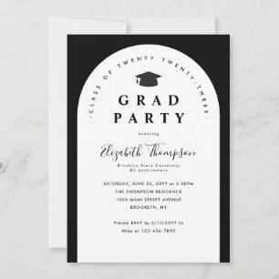 Modern GRAD PARTY Arch Student Cap Studenten Inbjudningar