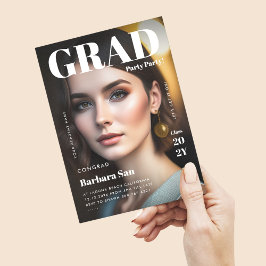 Modern Grad Party Magazine Photo Studenten Inbjudningar