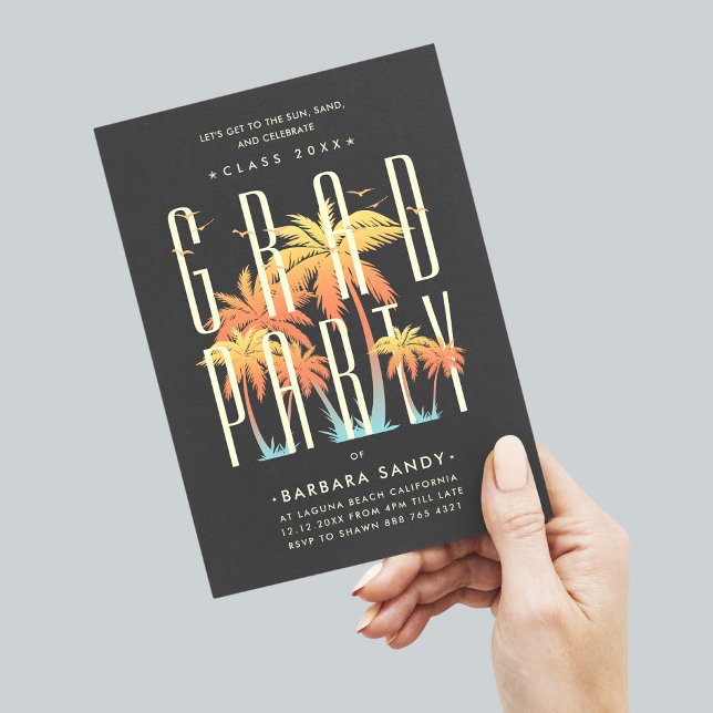 Modern Grad Party sommartid Studentfest Inbjudningar (Skapare uppladdad)