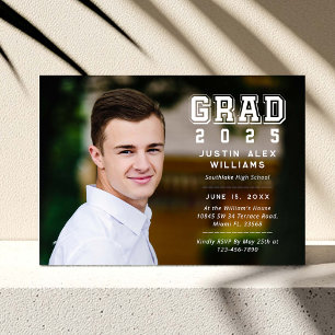 Modern Grad Photo Studenten-inbjudan Inbjudningar