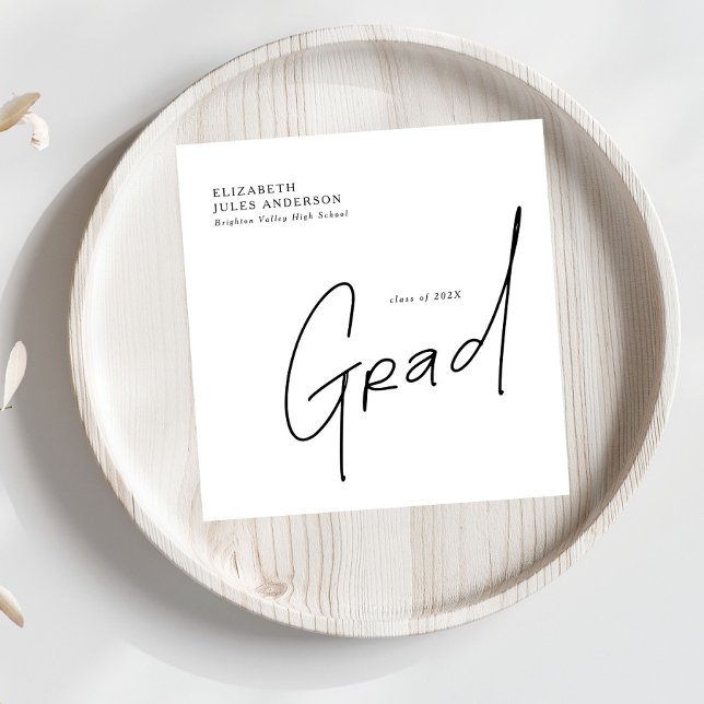 Modern Grad Script Typography Graduation Pappersservett (Skapare uppladdad)