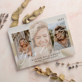 Modern Grad-skript Cream Overlay Grad Three Photo Inbjudningar