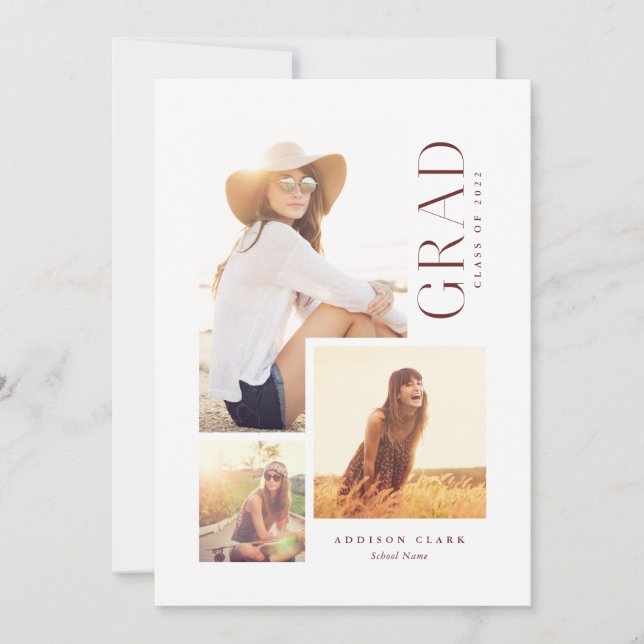 Modern grad Typ 3-fotokollage Rött meddelande (Framsida)