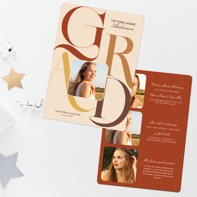 Modern Grad Typography Photo Studenten Meddelande (Skapare uppladdad)