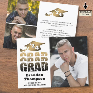Modern Grad Year Black Guld Gradient 3 foton Meddelande