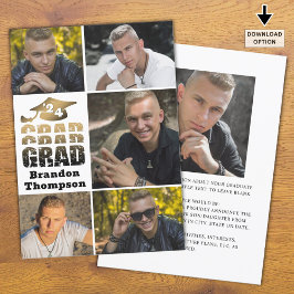 Modern Grad Year Black Guld Gradient 6 foton Meddelande