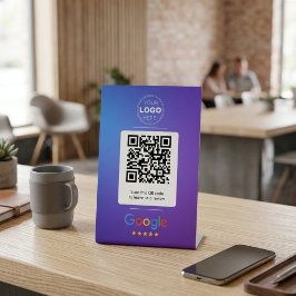 Modern Gradient Blue Purple Google Review QR Code