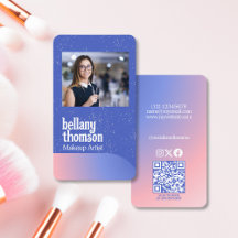 Modern gradient Blue Rosa Photo Makeup Artist