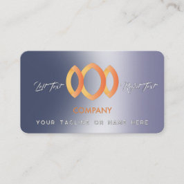 Modern Gradient Metallisk Blå Lila Mall Visitkort