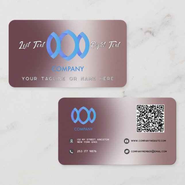 Modern Gradient Metallisk Pulver Rosa Mall Visitkort (Fram/baksida)
