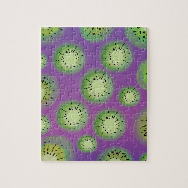 Modern Gradient och Kiwi Fruit Lila Pussel (Vertikal)