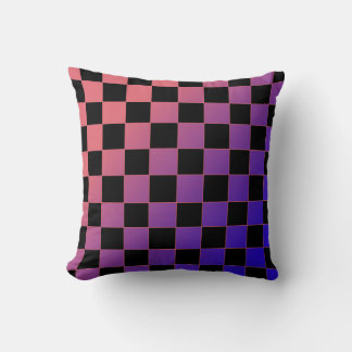 Modern Gradient Purple Pink Checkerboard  Kudde