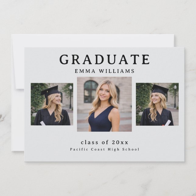 Modern Graduate Announcement Inbjudningar (Framsida)