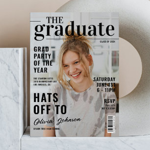 Modern Graduate Magazine Foto Studentfest Inbjudningar