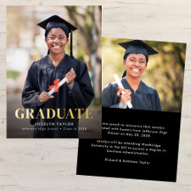 Modern Graduate Two Photo Graduation Announcement