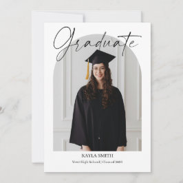 Modern Graduation Announcement Card Editable Photo Meddelande