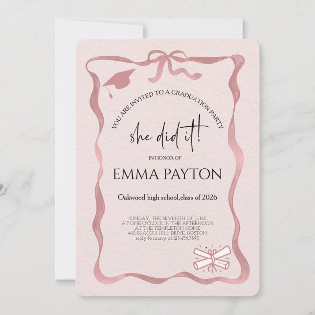 Modern Graduation Celebration  Inbjudningar (Framsida)