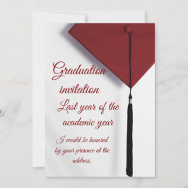 Modern Graduation Invitation with Graduation Cap Inbjudningar