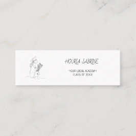Modern Graduation line art graduate Name Card Mini Visitkort