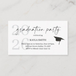 Modern Graduation Party Invitation Insert Tilläggskort