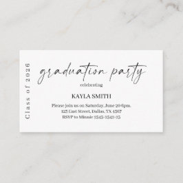 Modern Graduation Party Invitation Insert Tilläggskort