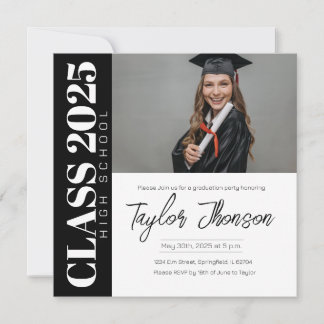 Modern Graduation Party Invitation With photo Inbjudningar