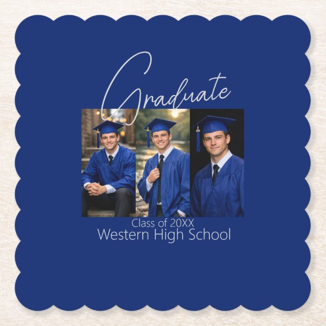 Modern Graduation Party Photo Display Underlägg Papper (Framsida)