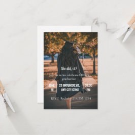 Modern Graduation Photo Invitation for Her | Inbjudningar