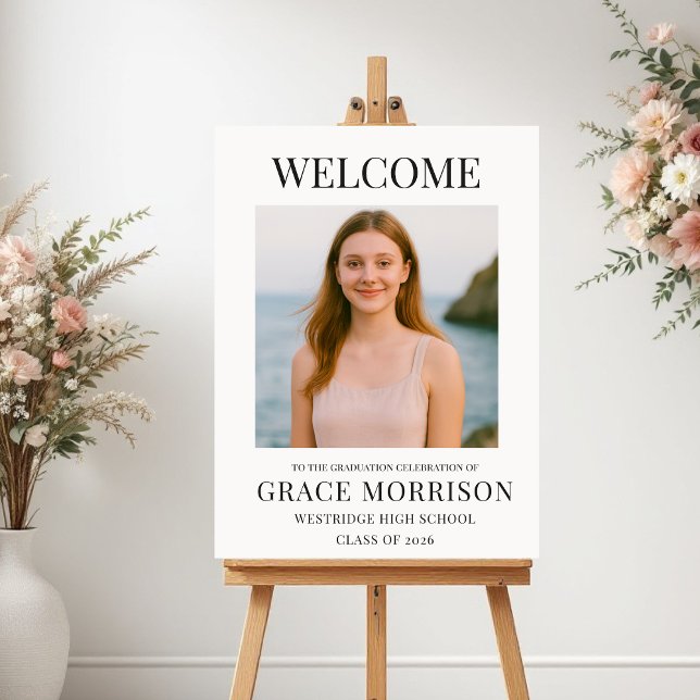 Modern Graduation Photo Welcome Sign Poster (Skapare uppladdad)