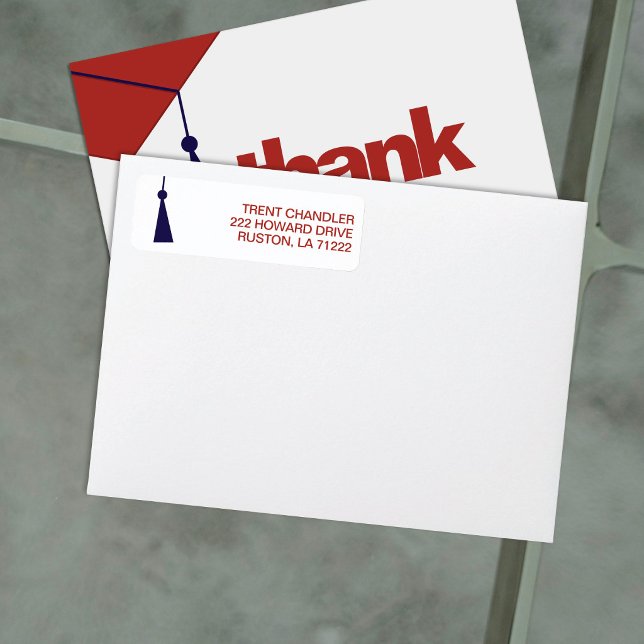 Modern Graduation Return Address Label Returadress Etikett (Skapare uppladdad)