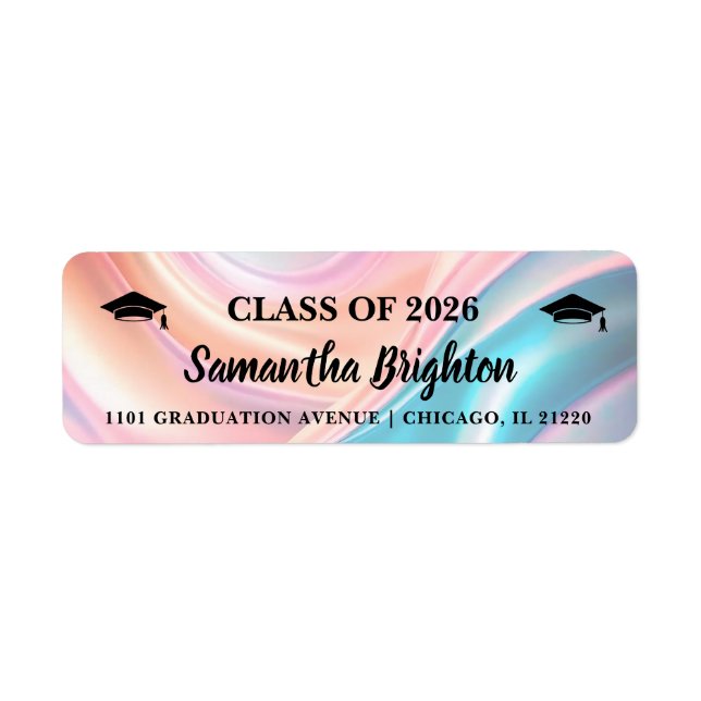 Modern  Graduation Return Address Returadress Etikett (Framsidan)