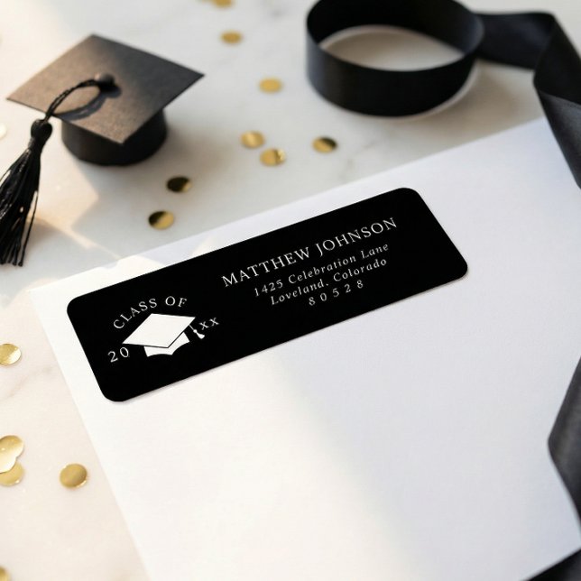 Modern Graduation Return Address Returadress Etikett (Skapare uppladdad)