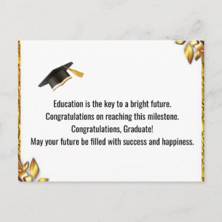 Modern Graduation Thank You Card Elegant Class of Helg Vykort