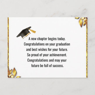 Modern Graduation Thank You Card Elegant Class of Vykort