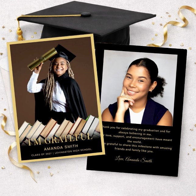 Modern Graduation Thank You Card Photo Tack Kort (Skapare uppladdad)