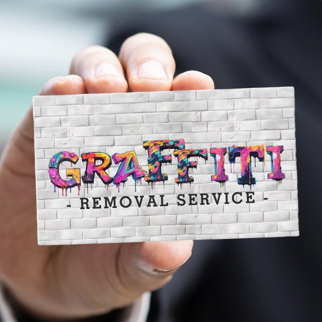 Modern Graffiti-borttagningstjänst Visitkort (Modern Graffiti Removal Service Business Card)