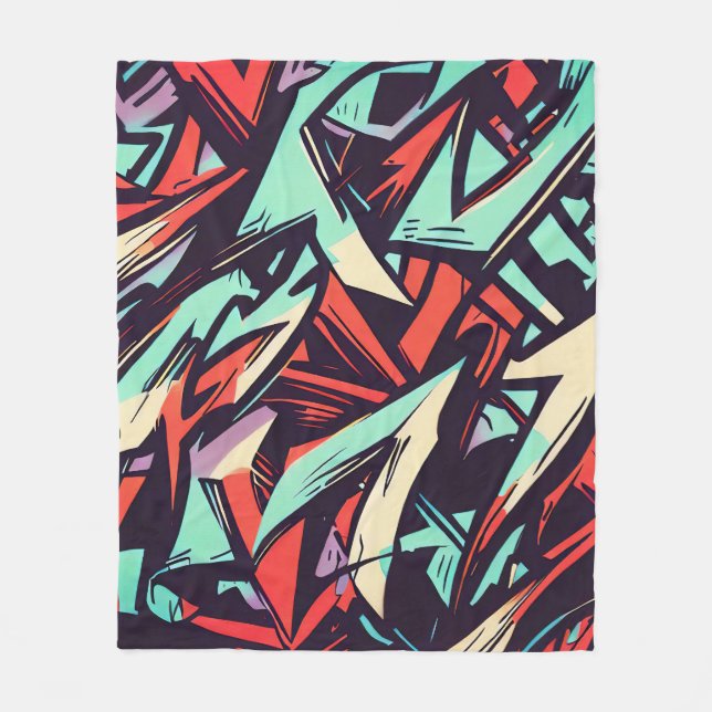 Modern Graffiti Fleecefilt (Framsidan)