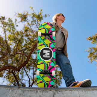 Modern Graffiti Paint Stänk Anpassningsbar Monogra Mini Skateboard Bräda 18,5 Cm