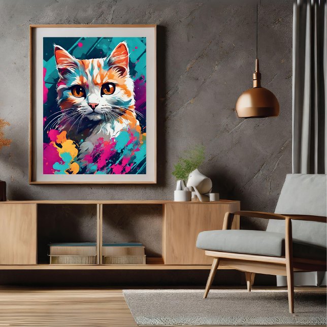 Modern Graffiti Stil Cat Poster (Modern Graffiti Style Cat Poster)