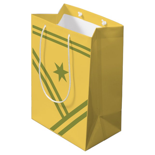 Modern grafik med Rand Star guld Grönt Diagonal  (Baksidan Vinklad)