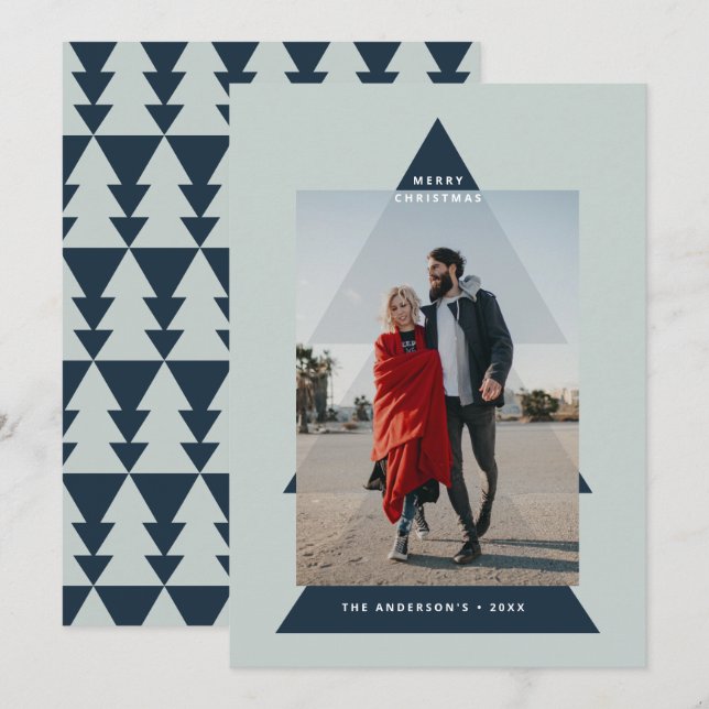 Modern grafik - minimal Julgran-foto Julkort (Fram/baksida)