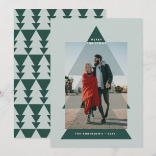 Modern grafik - minimal Julgran-foto Julkort