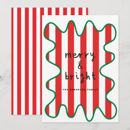 Modern grafik - minimal röd jul och vit julkort