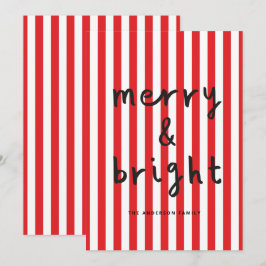 Modern grafik - minimal röd jul och vit julkort