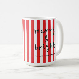 Modern grafik - minimal röd jul och vit kaffemugg