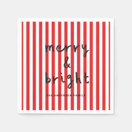 Modern grafik - minimal röd jul och vit pappersservett