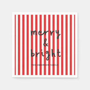 Modern grafik - minimal röd jul och vit pappersservett