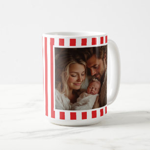 Modern grafik - minimalt Julrött, vitt foto Kaffemugg